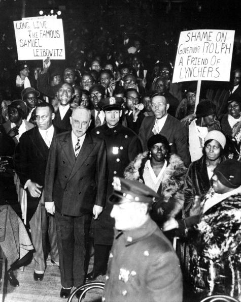 UNITED STATES - DECEMBER 12: Scottsboro case hero Samuel Leibowitz was welcomed home in Brooklyn during a rally staged by admirers at Arcadia Hall. (Photo by Jack Gordon/NY Daily News Archive via Getty Images)
